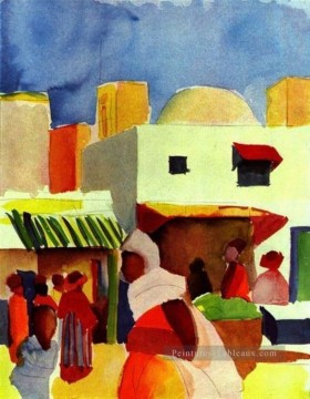 Marché à Alger Expressionisme Peinture à l'huile